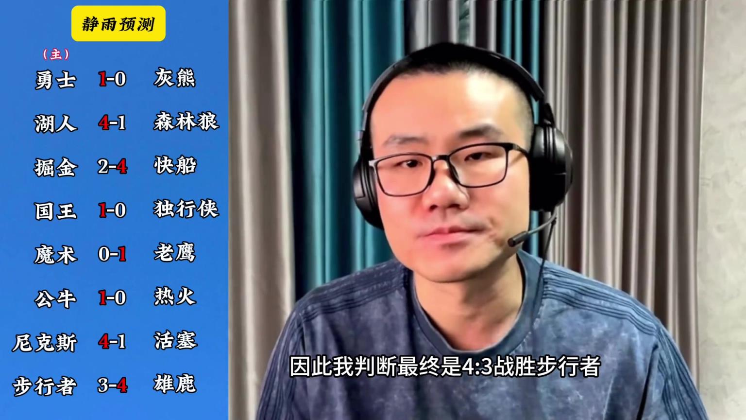 你同意嗎？靜雨對(duì)東西部季后賽球隊(duì)的預(yù)測(cè)：勇贏(yíng)熊 湖船尼鹿晉級(jí)